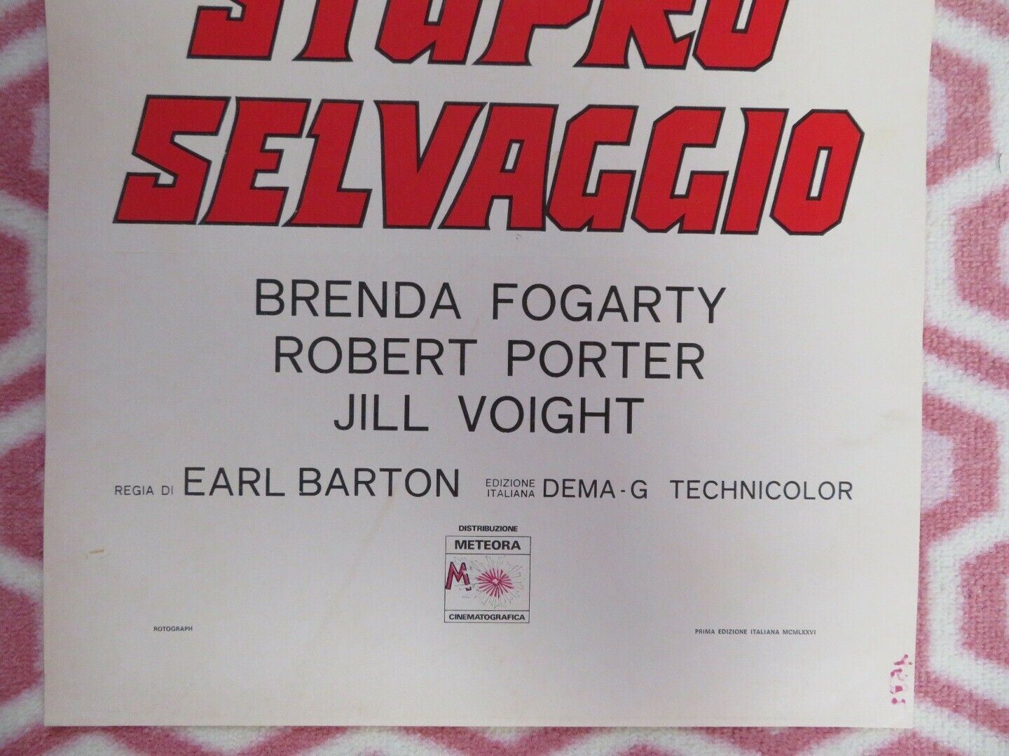 STUPRO SELVAGGIO ITALIAN LOCANDINA (27.5"x12.5") POSTER ZALMAN KING 1975 Movie posters