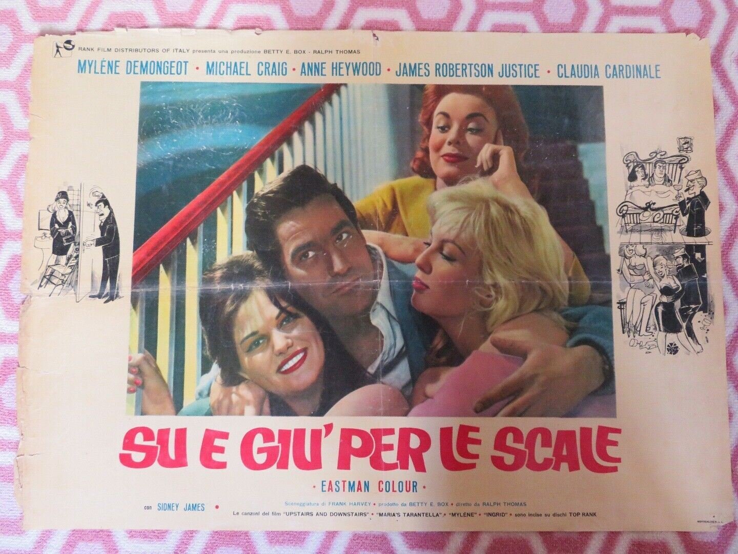 SU E GIU' PER LE SCALE/ Upstairs and Downstairs ITALIAN PHOTOBUSTA POSTER 1959 Movie posters