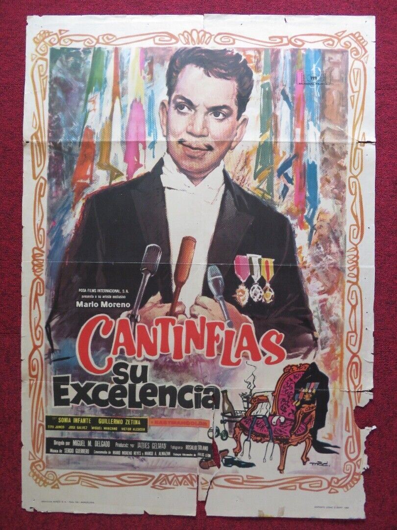 SU EXCELENCIA SPANISH ROLLED POSTER CANTINFLAS SONIA INFANTE 1967 Movie posters