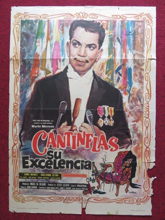 SU EXCELENCIA SPANISH ROLLED POSTER CANTINFLAS SONIA INFANTE 1967 Movie posters