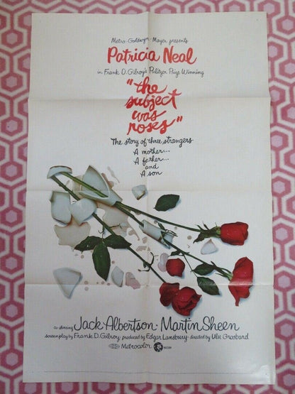 SUBJECT WAS ROSES US ONE SHEET POSTER PATRCIA NEAL JACK ALBERTSON 1968 Movie posters
