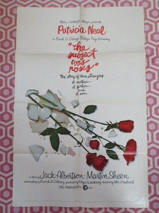 SUBJECT WAS ROSES US ONE SHEET POSTER PATRCIA NEAL JACK ALBERTSON 1968 Movie posters