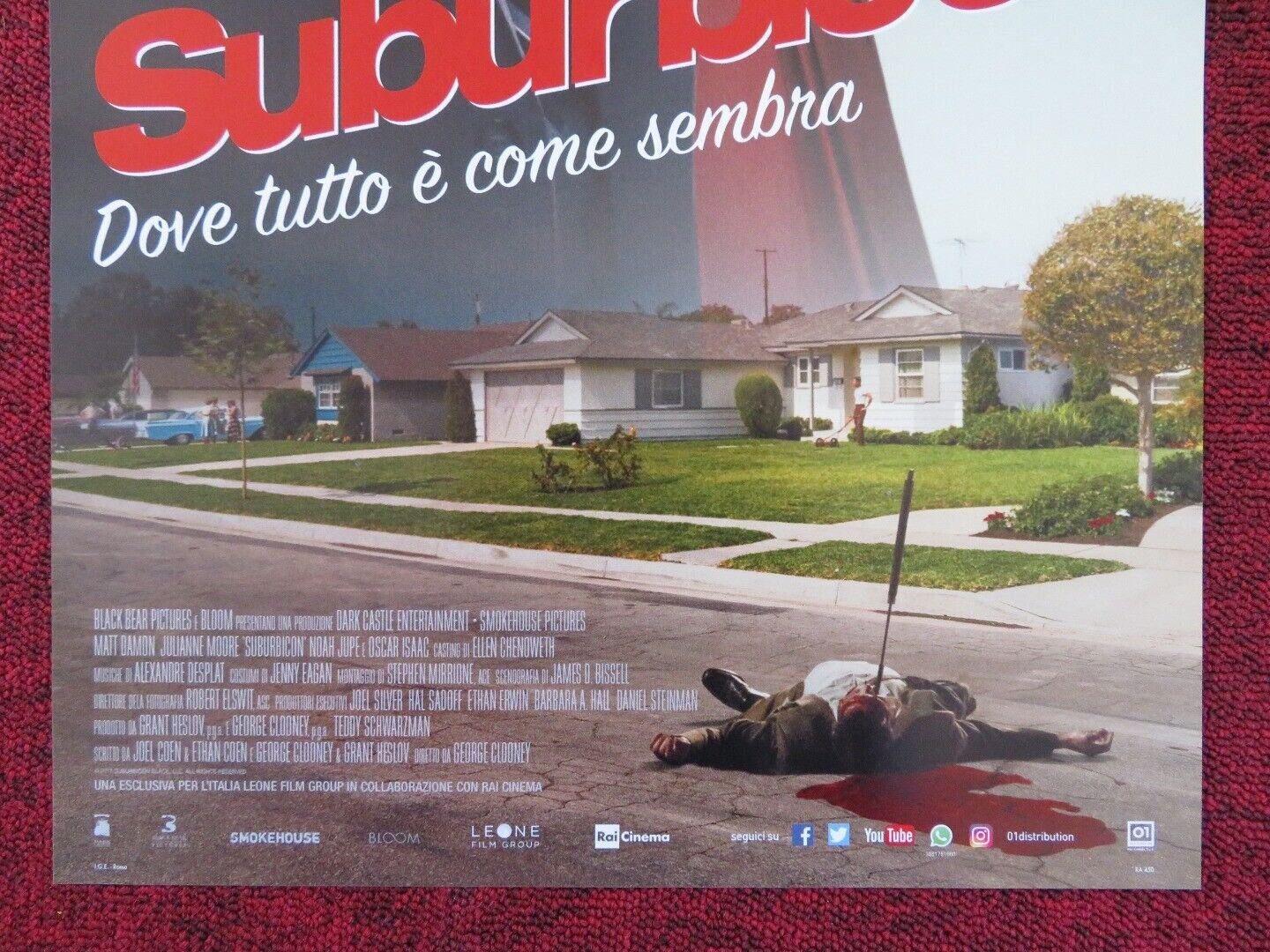 SUBURBICON ITALIAN LOCANDINA (26.5"x12.5") POSTER GEORGE CLOONEY MATT DAMON '17 Rendezvous Cinema Movie posters
