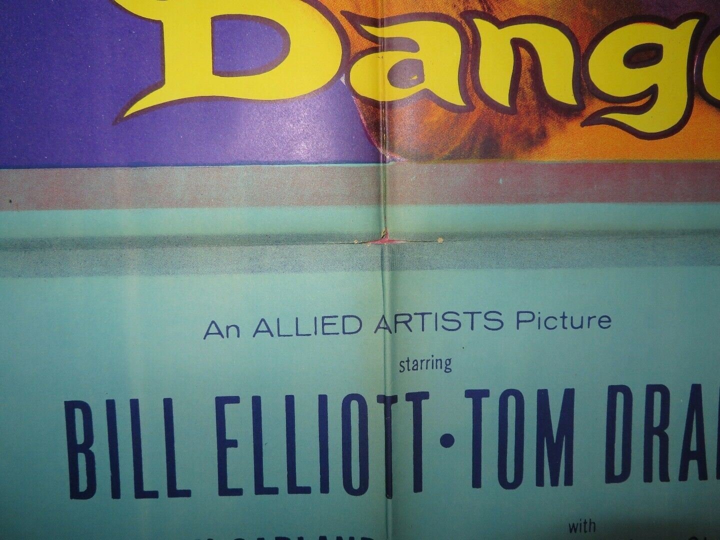 SUDDEN DANGER US ONE SHEET POSTER BILL ELLIOTT TOM DRAKE 1955 - Rendezvous Cinema