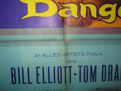SUDDEN DANGER US ONE SHEET POSTER BILL ELLIOTT TOM DRAKE 1955 - Rendezvous Cinema