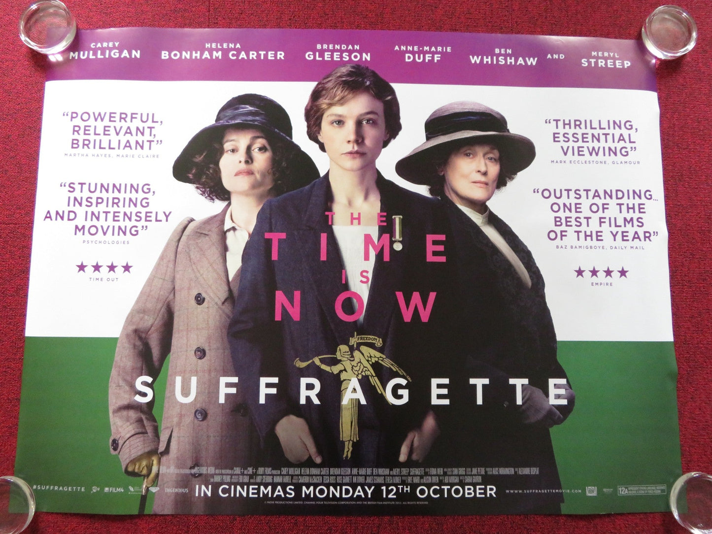 SUFFRAGETTE - B UK QUAD (30"x 40") ROLLED POSTER CAREY MULLIGAN M. STREEP 2015 Rendezvous Cinema Movie posters