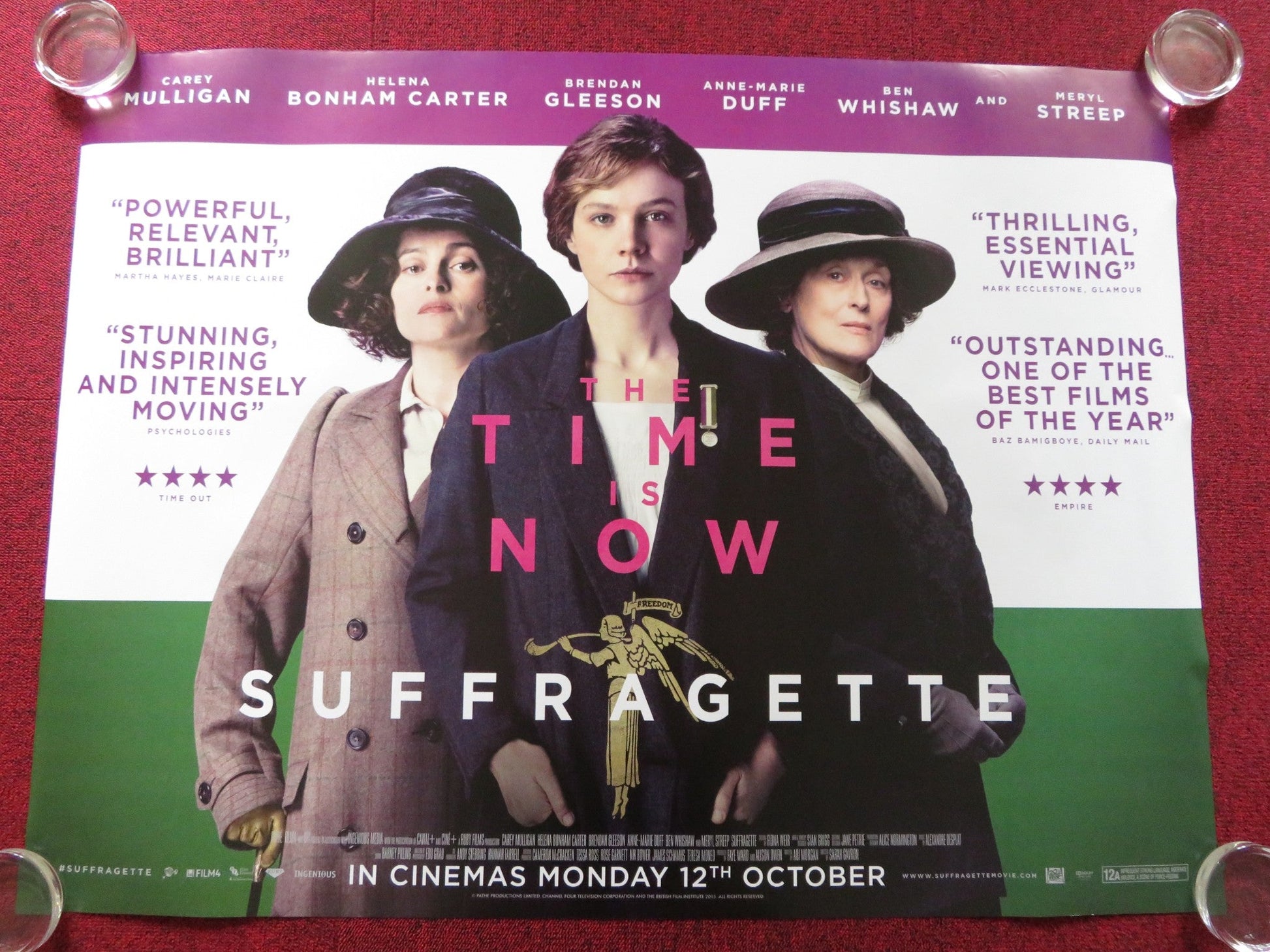 SUFFRAGETTE - B UK QUAD (30"x 40") ROLLED POSTER CAREY MULLIGAN M. STREEP 2015 Rendezvous Cinema Movie posters