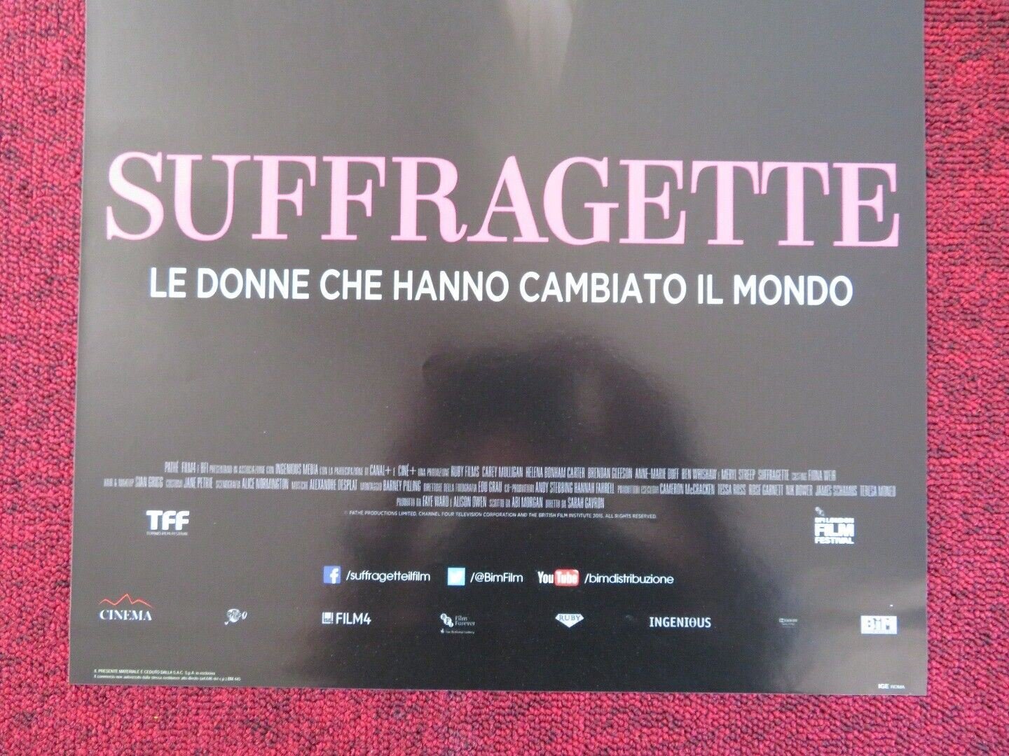 SUFFRAGETTE ITALIAN LOCANDINA (26.5"x12.5") POSTER MERYL STREEP 2015 Rendezvous Cinema Movie posters