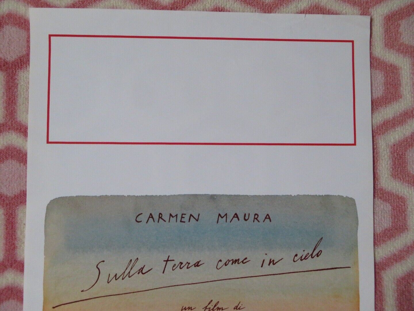 Sulla Terra come in cie ITALIAN LOCANDINA (27.5"x13") POSTER MARION HANSSEL 1992 Movie posters