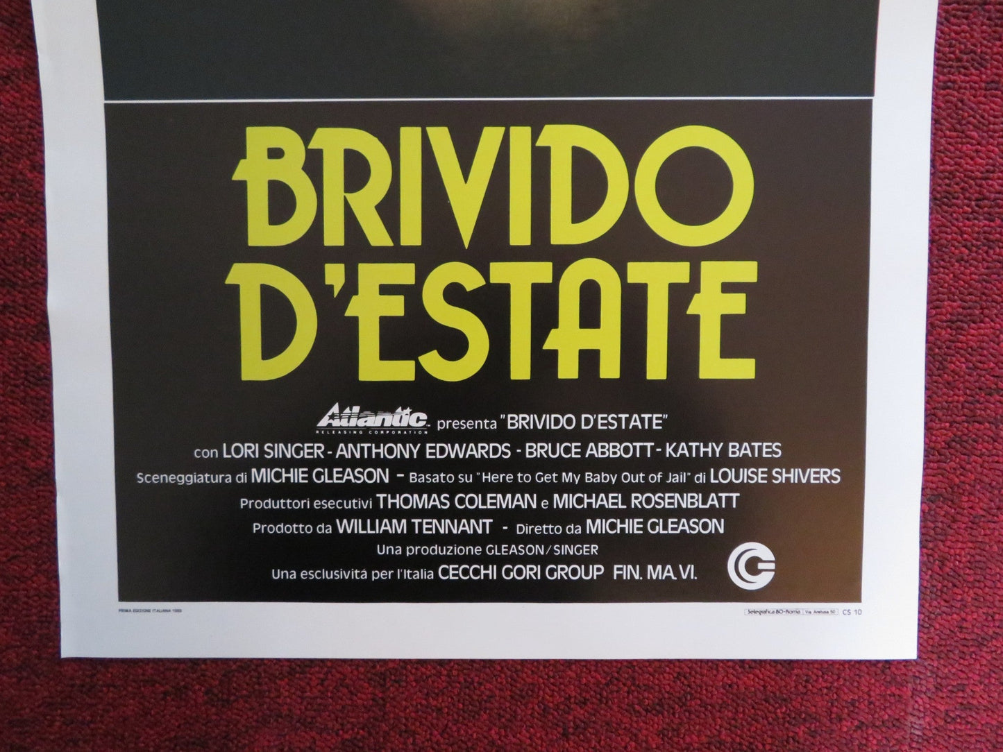 SUMMER HEAT ITALIAN LOCANDINA POSTER LORI SINGER ANTHONY EDWARDS 1987 Rendezvous Cinema Movie posters