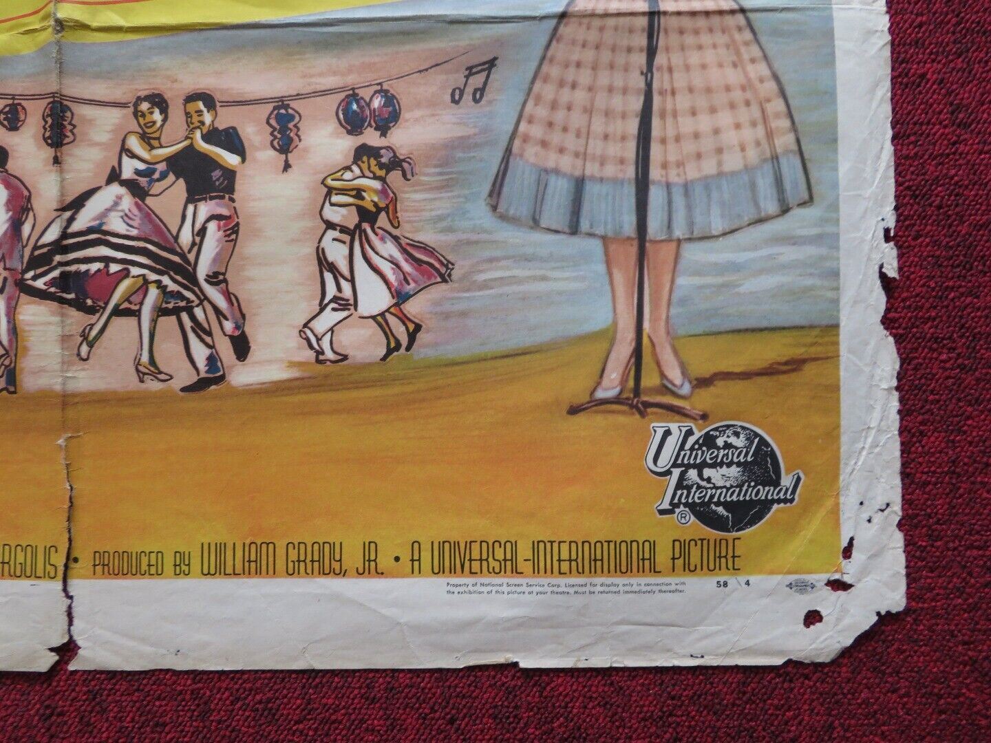 SUMMER LOVE FOLDED US ONE SHEET POSTER JOHN SAXON JUDY MEREDITH 1958 Movie posters