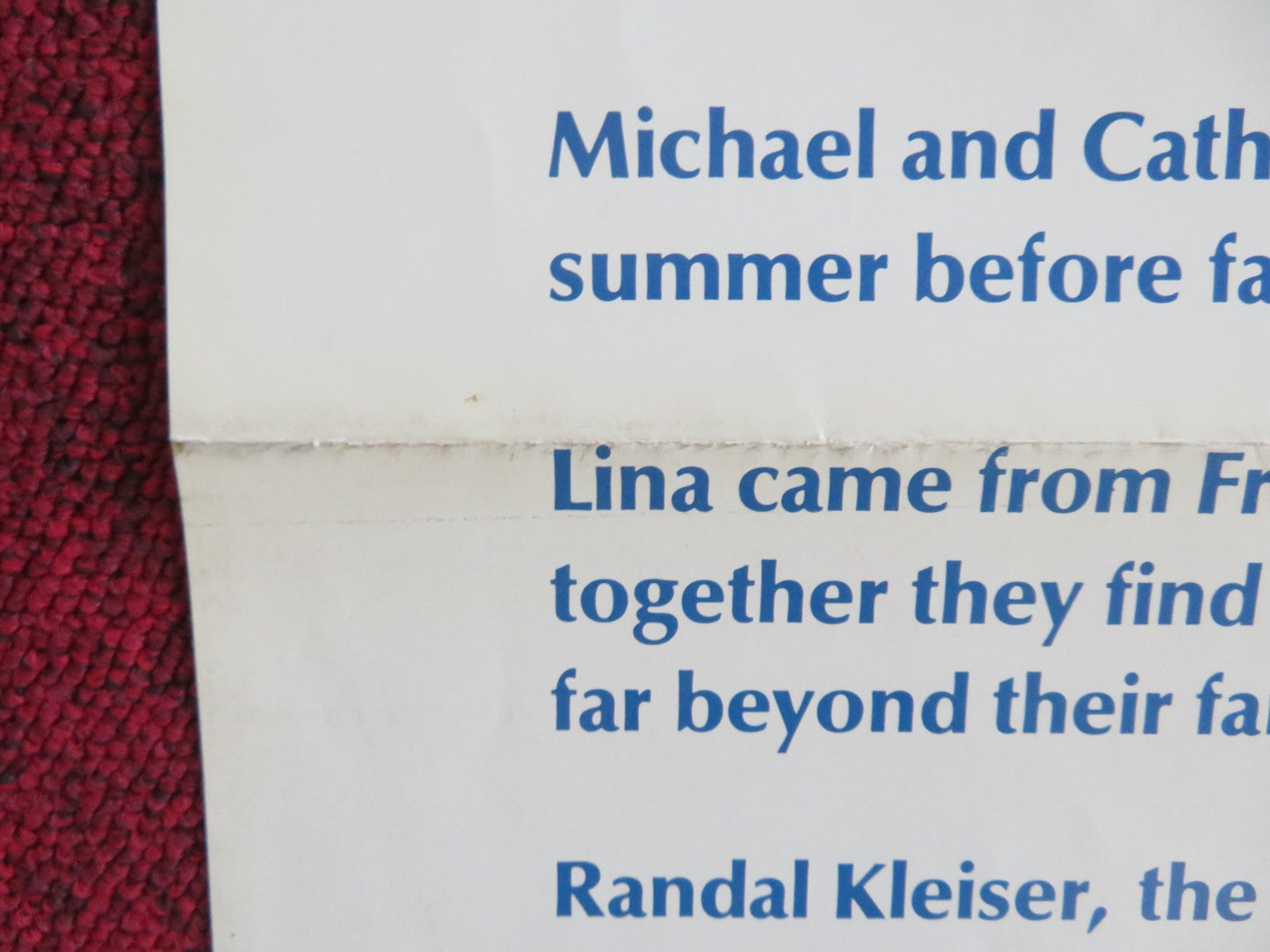 SUMMER LOVERS FOLDED US ONE SHEET POSTER DARYL HANNAH PETER GALLAGHER 1982 Rendezvous Cinema Movie posters