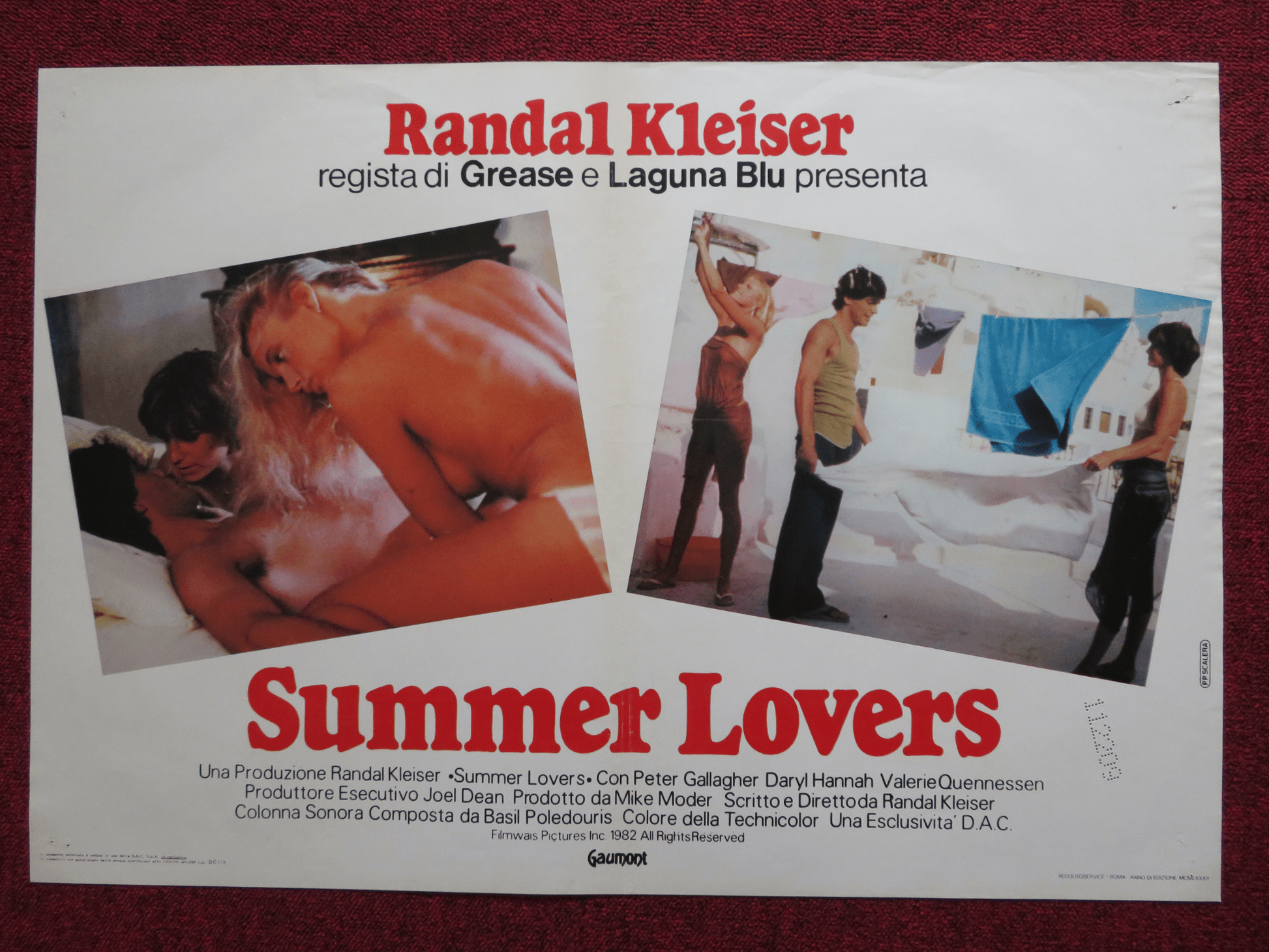 SUMMER LOVERS SUSANNA ITALIAN FOTOBUSTA POSTER RANDAL KLEISER P.ALLAGHER 1982 Rendezvous Cinema Movie posters