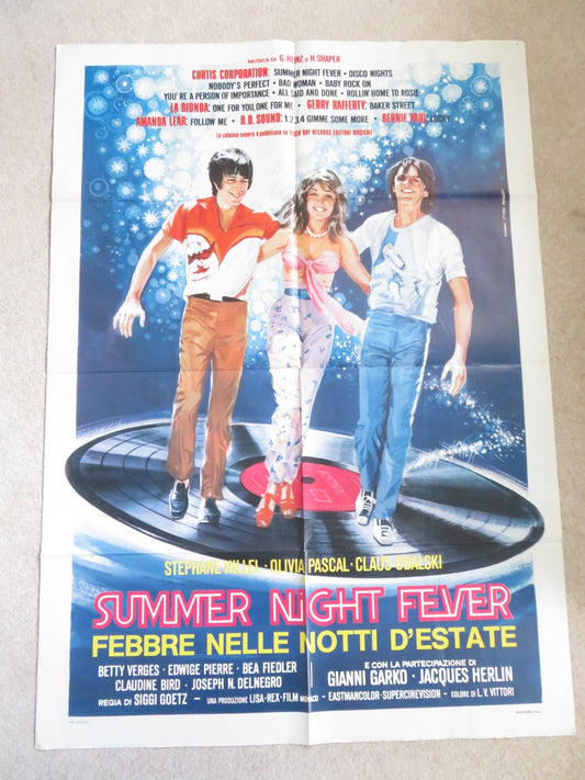 SUMMER NIGHT FEVER ITALIAN 2 FOGLIO POSTER STEPHANE HILLEL OLIVIA PASCAL 1978 Rendezvous Cinema Movie posters