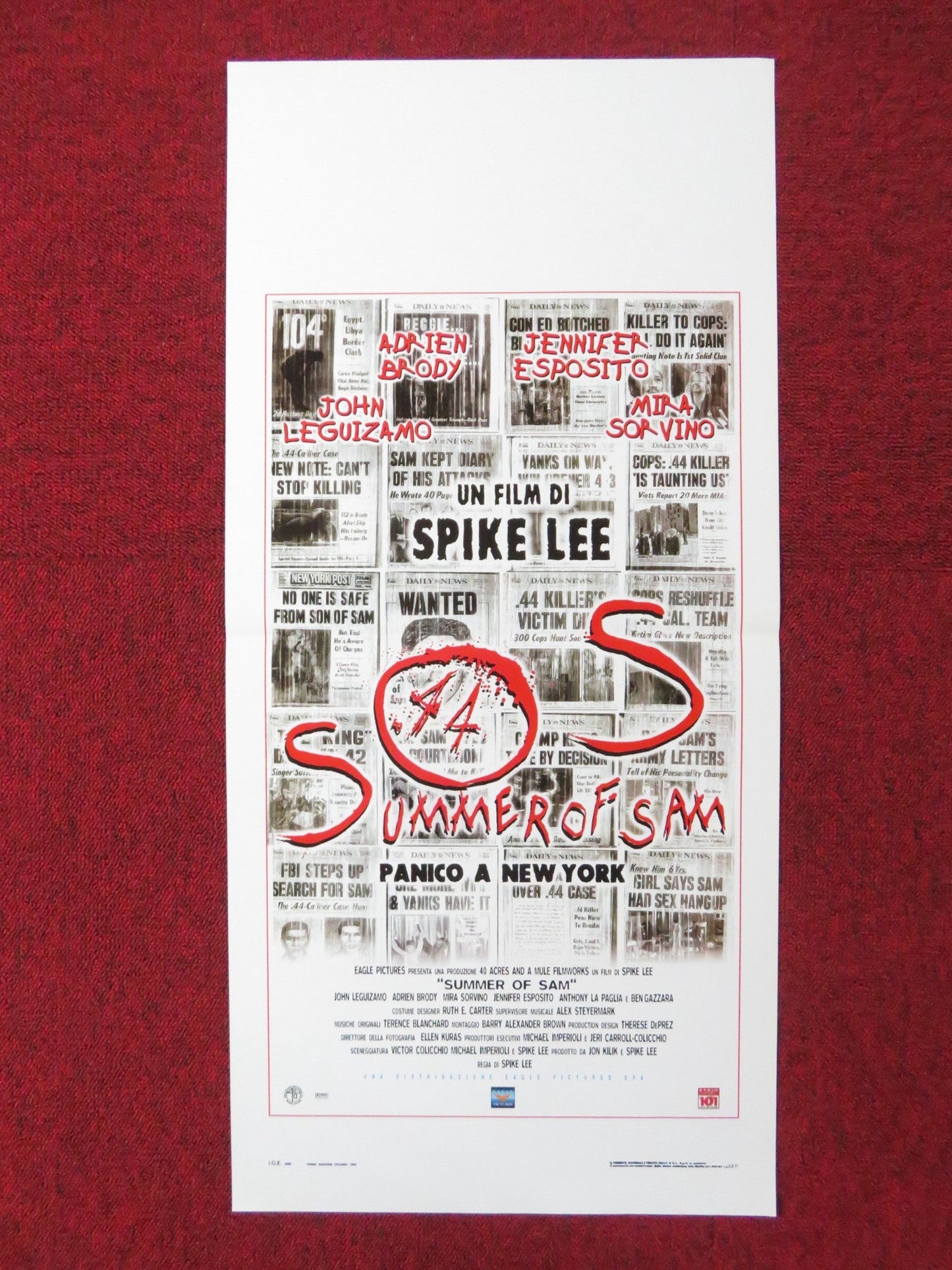 SUMMER OF SAM ITALIAN LOCANDINA POSTER JOHN LEGUIZAMO ADRIEN BRODY 1999 Rendezvous Cinema Movie posters