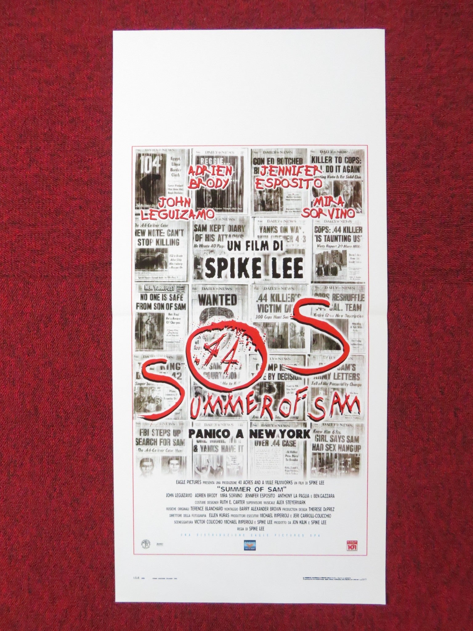 SUMMER OF SAM ITALIAN LOCANDINA POSTER JOHN LEGUIZAMO ADRIEN BRODY 1999 Rendezvous Cinema Movie posters