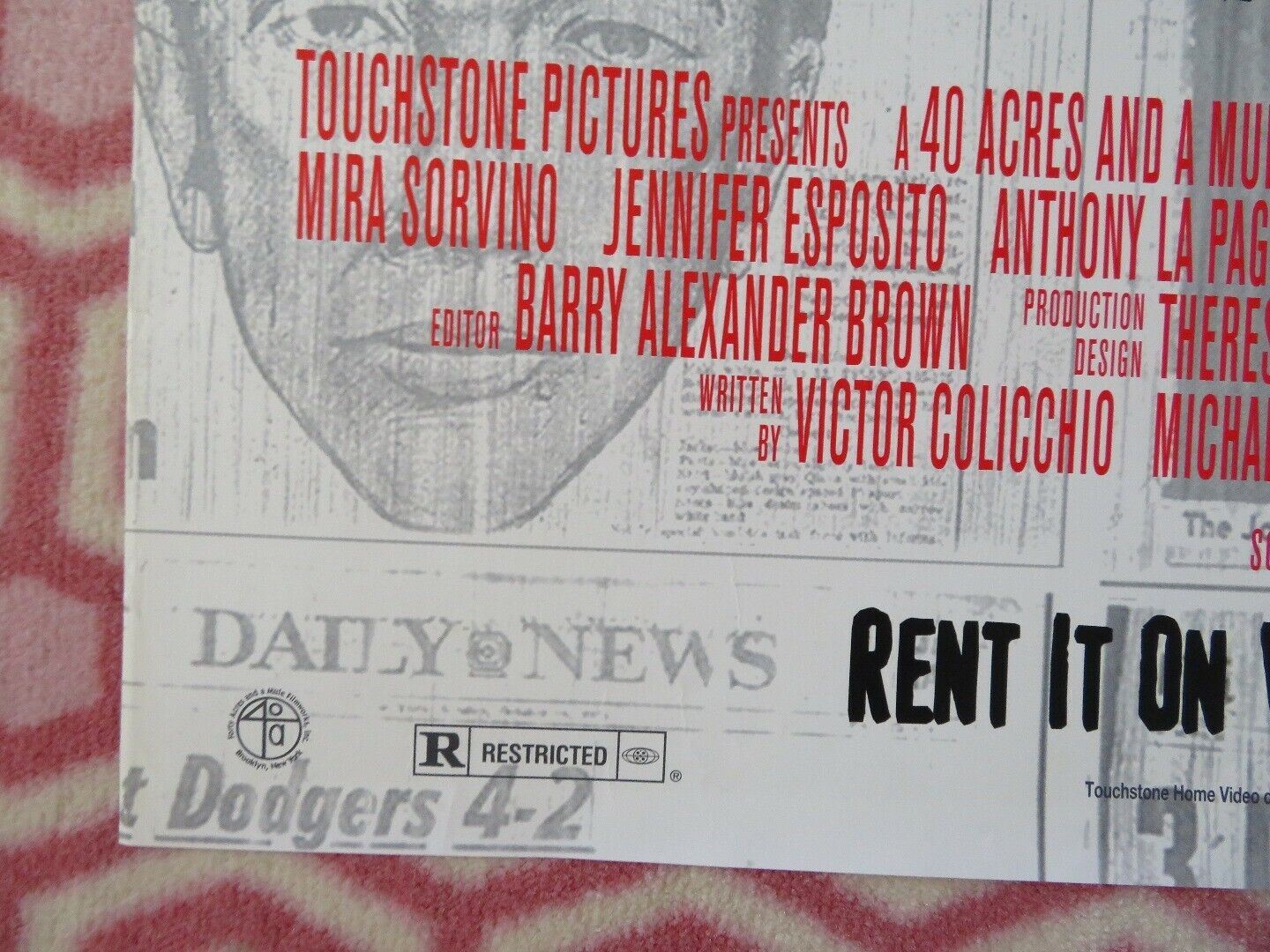 SUMMER OF SAM S.O.S VIDEO DVD ONE SHEET FOLDED POSTER JOHN LEGUIZAMO 1999 Movie posters