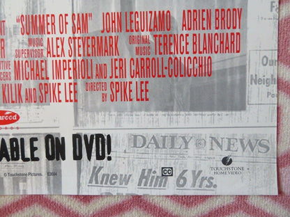 SUMMER OF SAM S.O.S VIDEO DVD ONE SHEET FOLDED POSTER JOHN LEGUIZAMO 1999 Movie posters