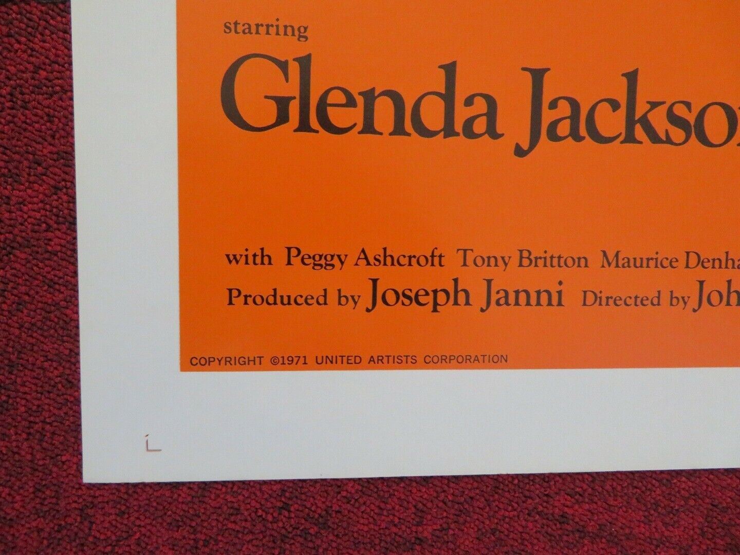 SUNDAY BLOODY SUNDAY FOLDED US ONE SHEET POSTER GLENDA JACKSON 1971 - Rendezvous Cinema