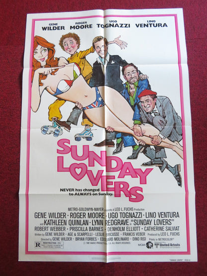 SUNDAY LOVERS FOLDED US ONE SHEET POSTER ROGER MOORE GENE WILDER 1981 Rendezvous Cinema Movie posters