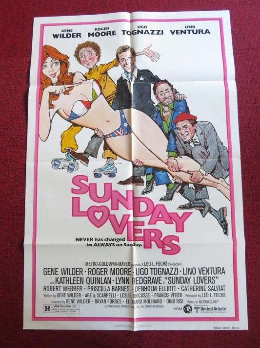 SUNDAY LOVERS FOLDED US ONE SHEET POSTER ROGER MOORE GENE WILDER 1981 Rendezvous Cinema Movie posters