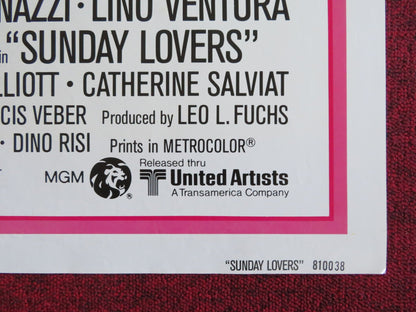 SUNDAY LOVERS FOLDED US ONE SHEET POSTER ROGER MOORE GENE WILDER 1981 Rendezvous Cinema Movie posters