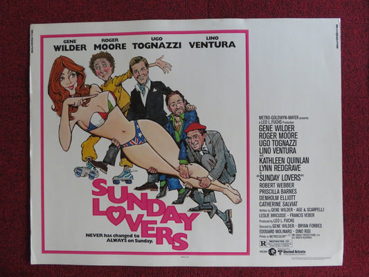 SUNDAY LOVERS US HALF SHEET (22"x 28") POSTER GENE WILDER ROGER MOORE 1981 Rendezvous Cinema Movie posters