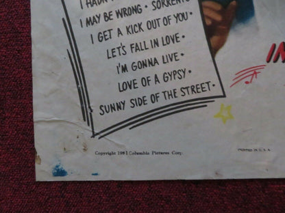 SUNNY SIDE OF THE STREET FOLDED US ONE SHEET POSTER FRANKIE LAINE 1951 Movie posters