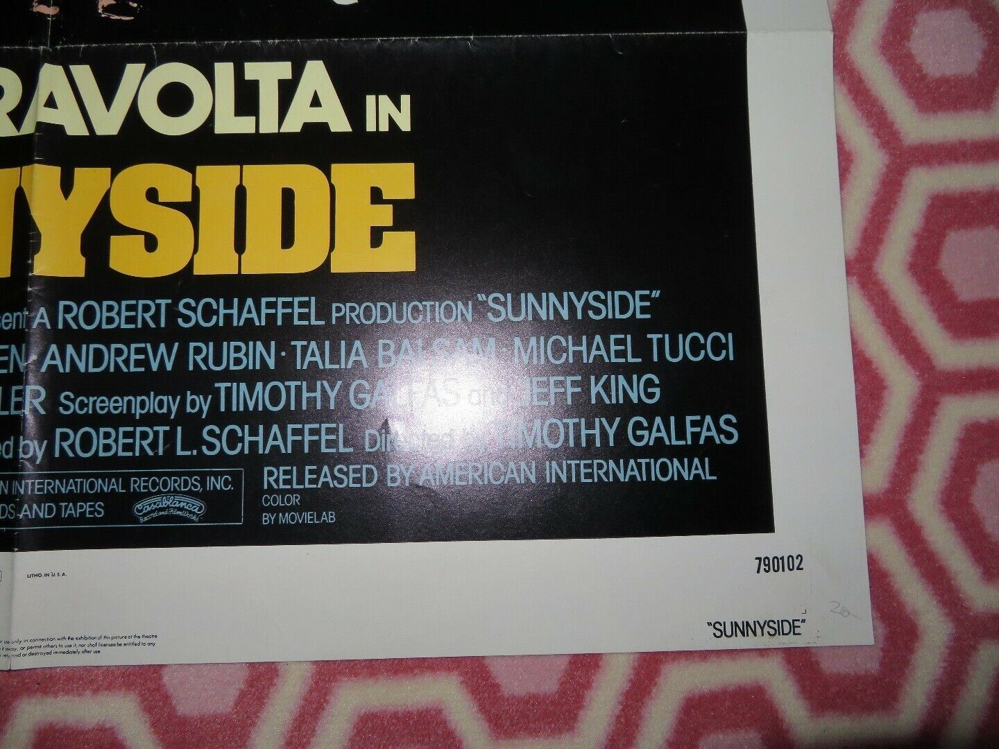 SUNNYSIDE US ONE SHEET POSTER JOEY TRAVOLTA JOHN LANSING 1979 Movie posters