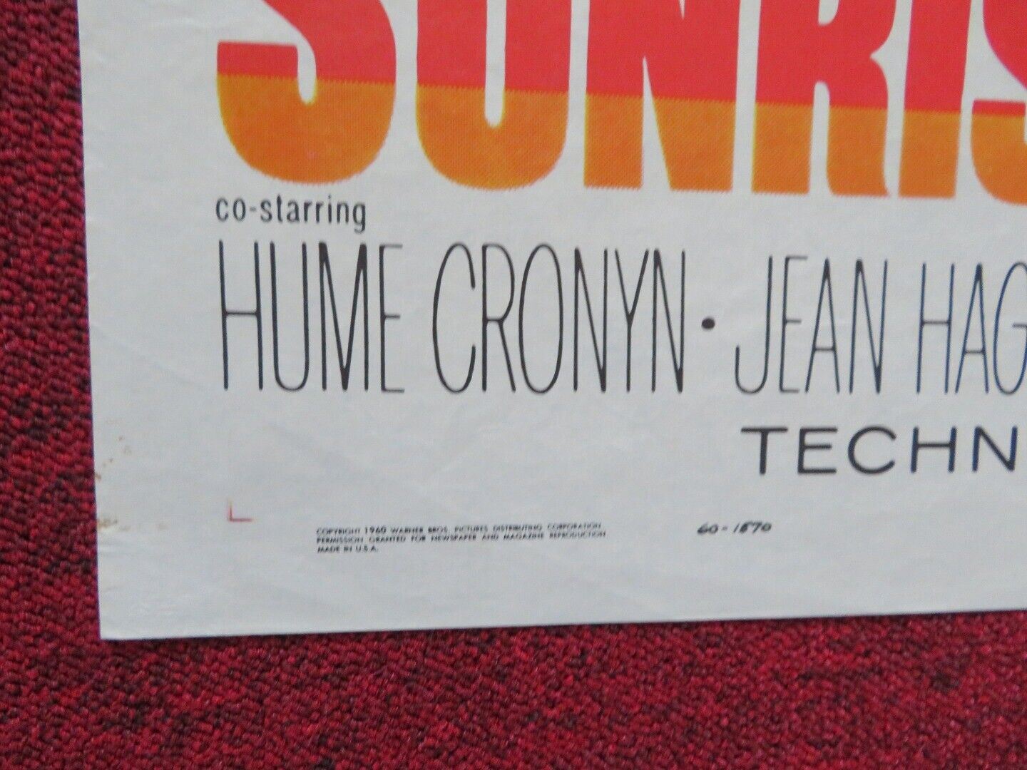 SUNRISE AT CAMPOBELLO FOLDED US ONE SHEET POSTER LUDMILA SAVELYEVA 1960 - Rendezvous Cinema