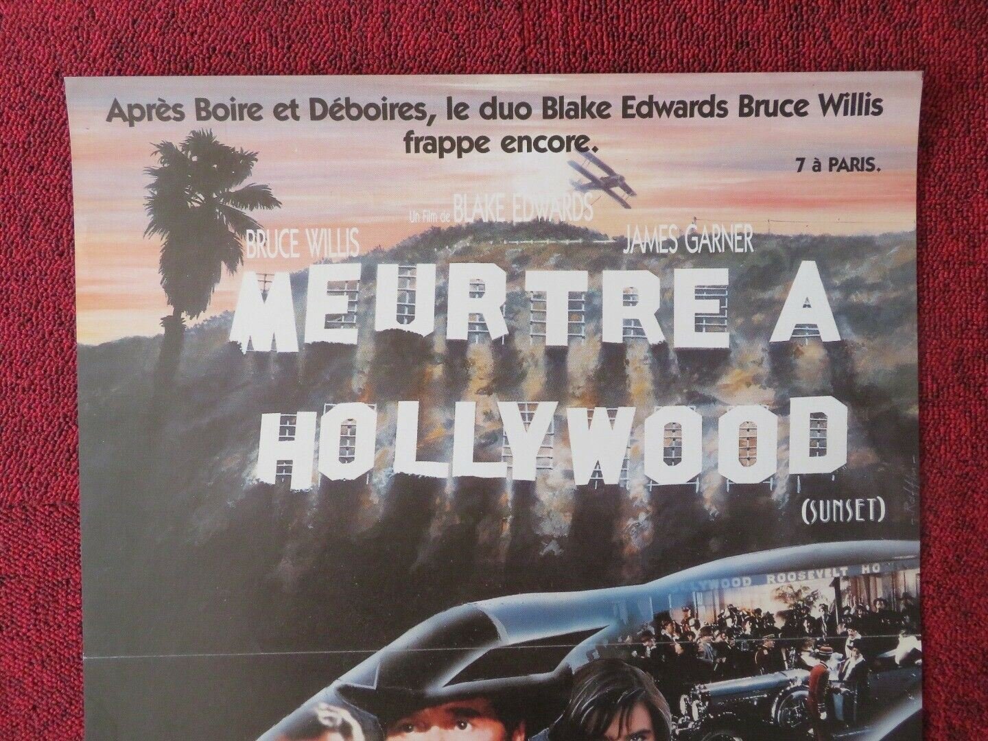 SUNSET FRENCH (15"x 21") POSTER BRUCE WILLIS JAMES GARNER 1988 - Rendezvous Cinema