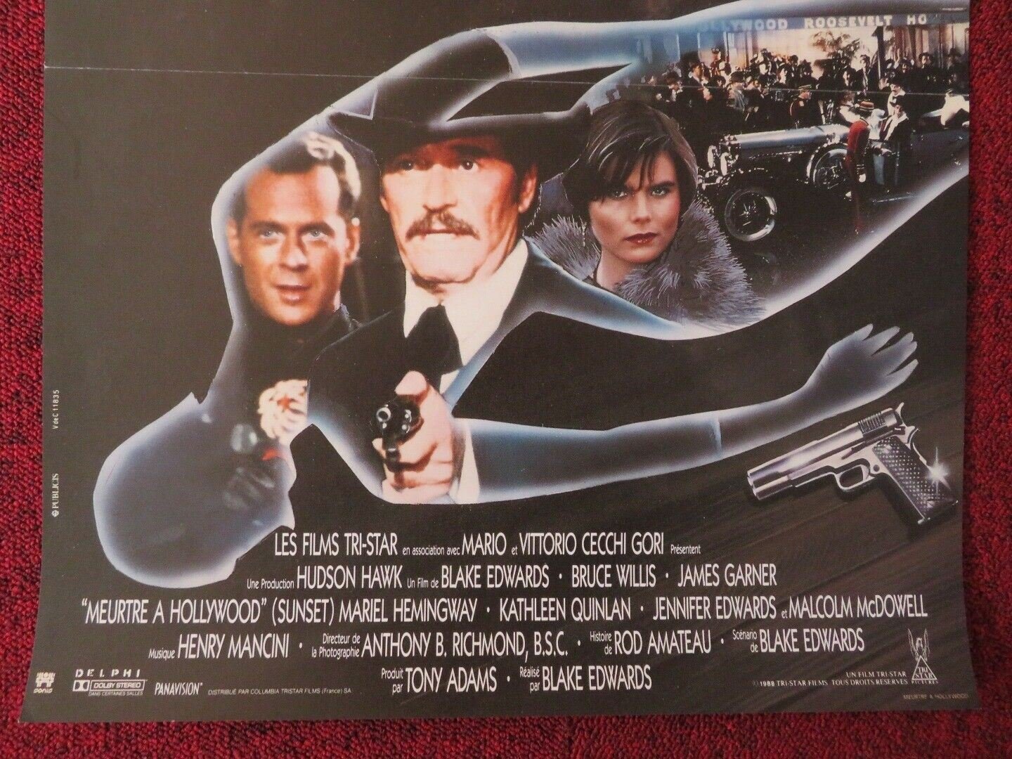 SUNSET FRENCH (15"x 21") POSTER BRUCE WILLIS JAMES GARNER 1988 - Rendezvous Cinema
