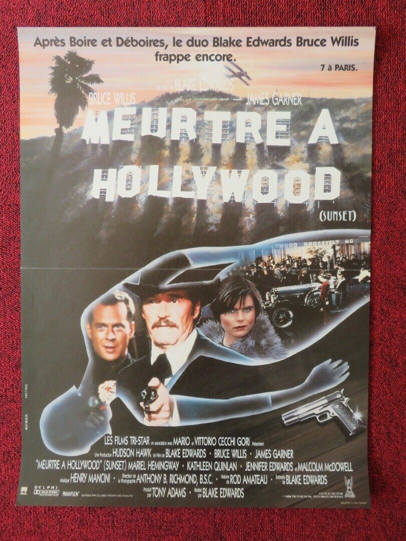 SUNSET FRENCH (15"x 21") POSTER BRUCE WILLIS JAMES GARNER 1988 - Rendezvous Cinema
