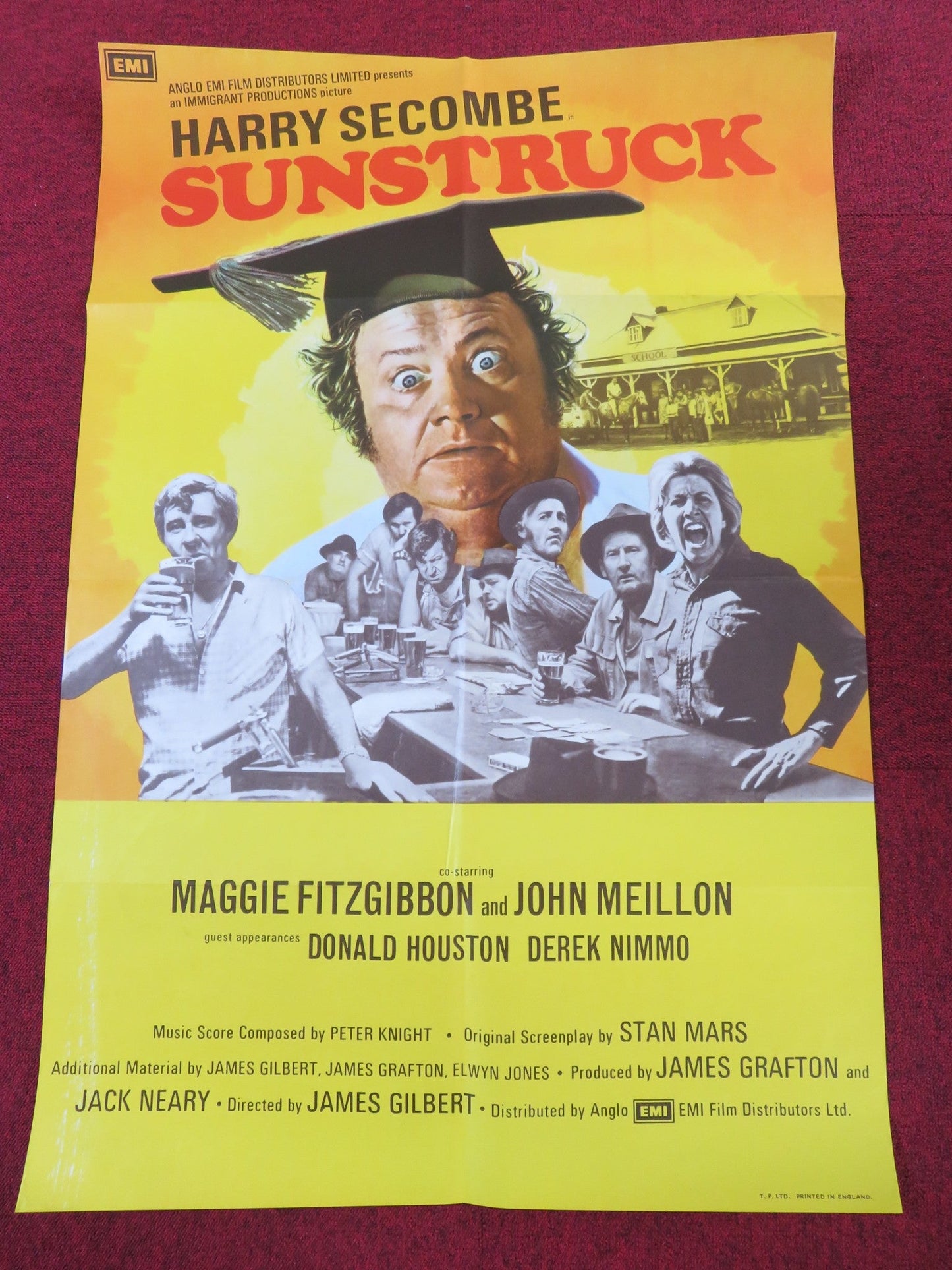 SUNSTRUCK FOLDED US ONE SHEET POSTER HARRY SECOMBE MAGGIE FITZGIBBON 1972 Rendezvous Cinema Movie posters