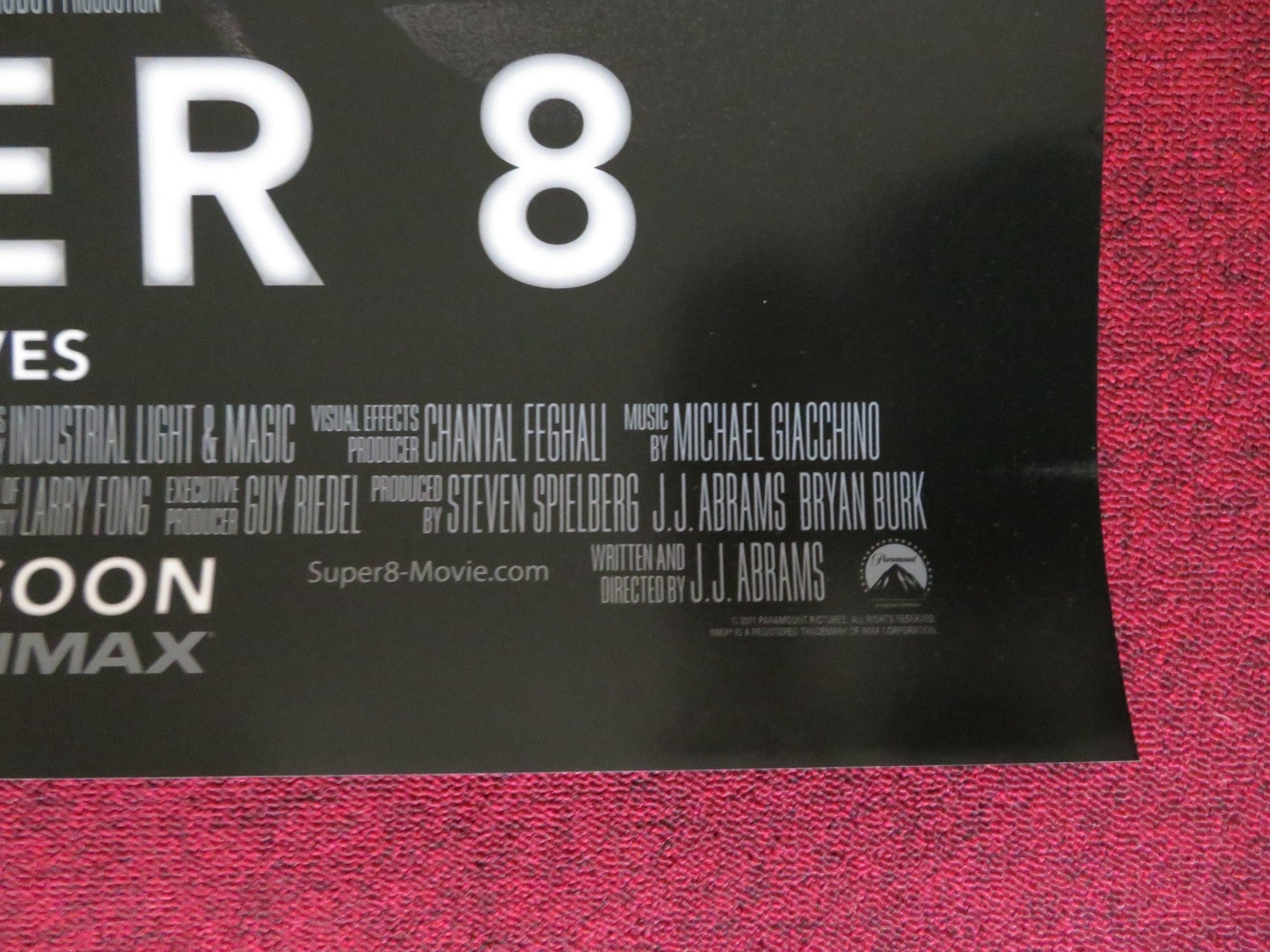 SUPER 8 - B US ONE SHEET ROLLED POSTER SPIELBERG ELLE FANNING J. COURTNEY 2011 Rendezvous Cinema Movie posters