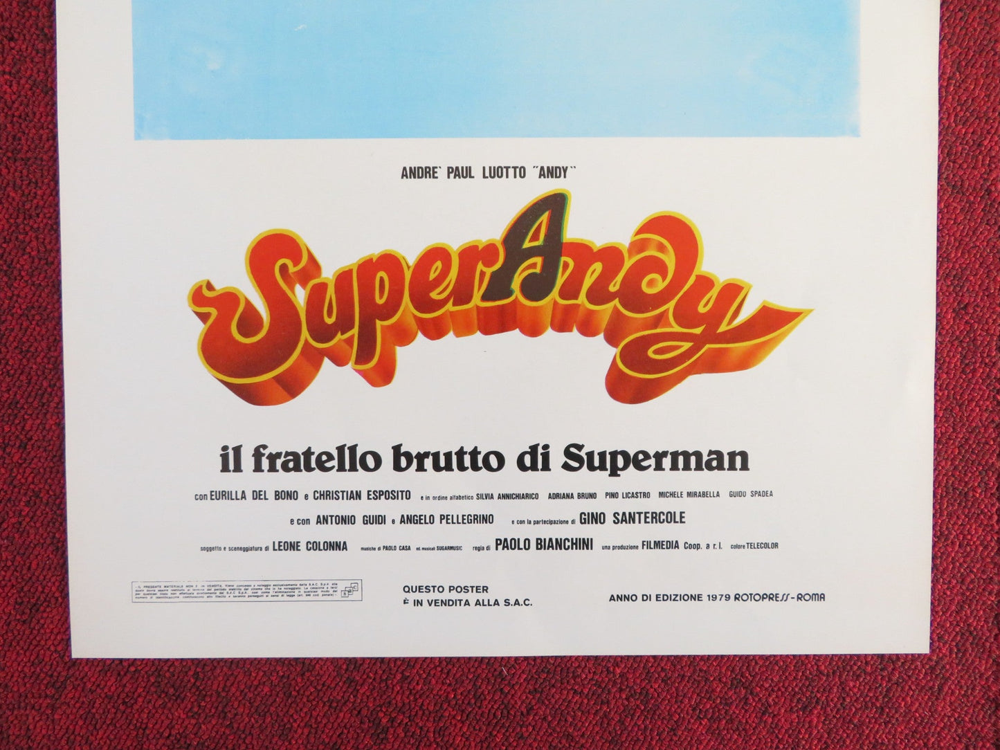 SUPERANDY, IL FRATELLO BRUTTO DI SUPERMAN ITALIAN LOCANDINA POSTER LUOTTO 1979 Rendezvous Cinema Movie posters