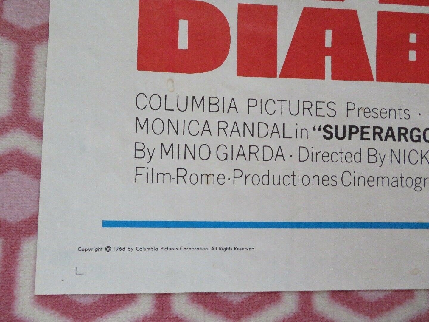 SUPERARGO VS DIABOLICUS US ONE SHEET POSTER KEN WOOD LOREDANA NUSCIAK 1968 Movie posters