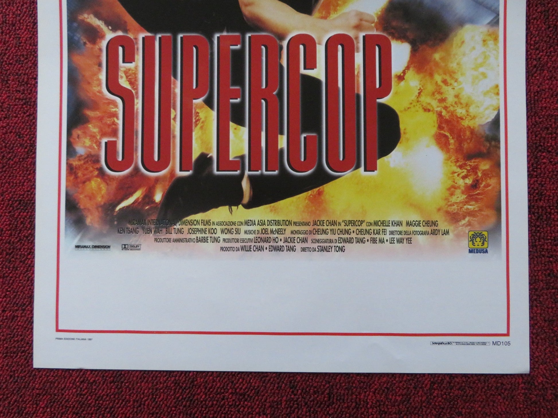 SUPERCOP ITALIAN LOCANDINA POSTER JACKIE CHAN MICHELLE YEOH 1997 Rendezvous Cinema Movie posters