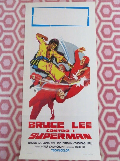 SUPERDRAGON VS SUPERMAN BRUCE LEE AGAINST SUPERMEN ITALIAN (28"x13") POSTER '76 - Rendezvous Cinema