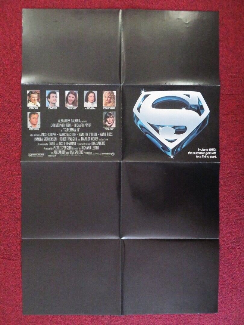 SUPERMAN III- ADVANCE ONE FOLDED US ONE SHEET POSTER CHRISTOPHER REEVE 1982 - Rendezvous Cinema