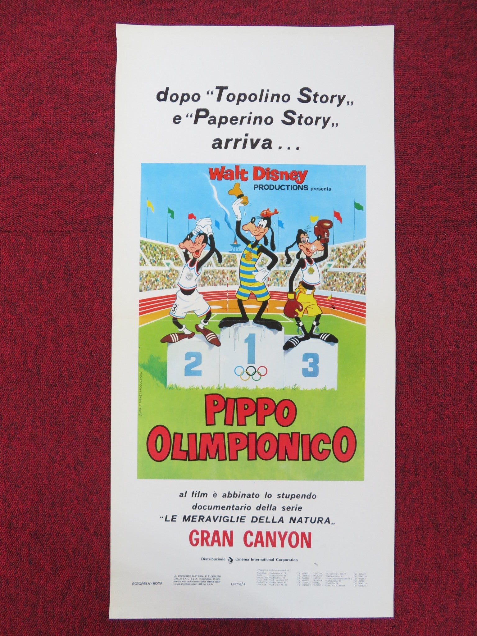 SUPERSTAR GOOFY ITALIAN LOCANDINA POSTER DISNEY PINTO COLVIG 1972 Rendezvous Cinema Movie posters