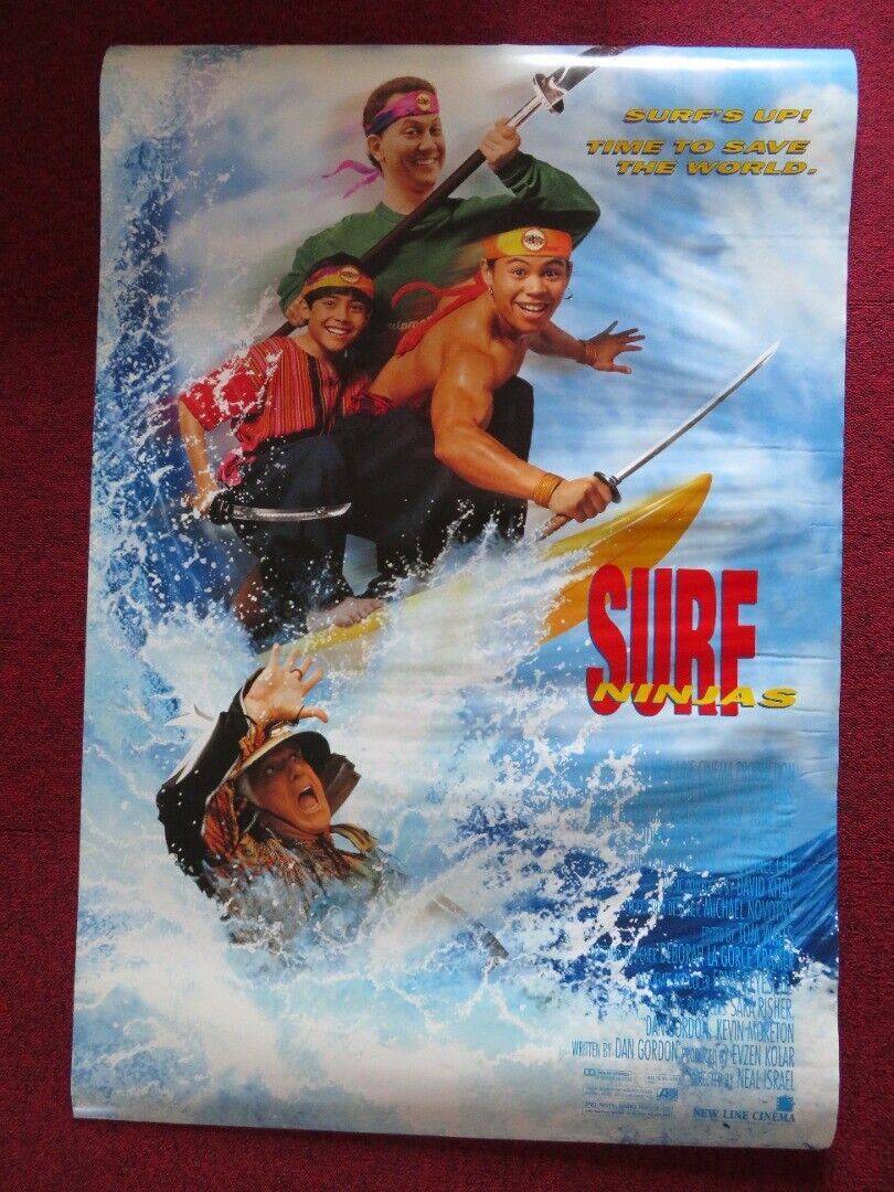 SURF NINJAS US ONE SHEET ROLLED POSTER LESLIE NIELSEN ERNIE REYES 1993 Movie posters