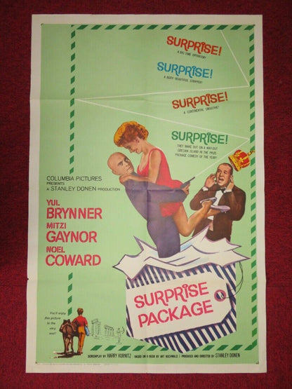 SURPRISE PACKAGE FOLDED US ONE SHEET POSTER YUL BRYNNER MITZI GAYNOR 1960 Movie posters