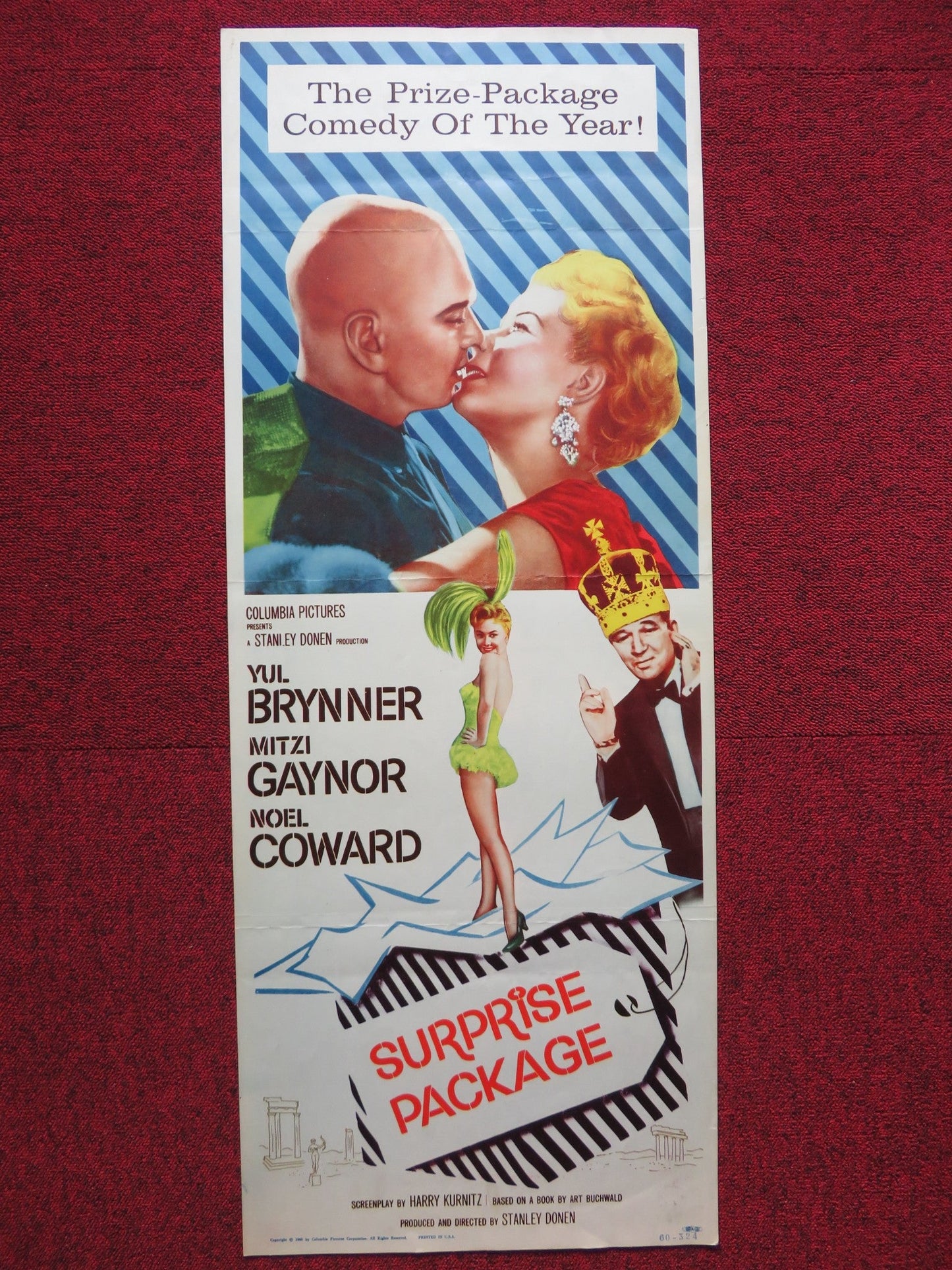 SURPRISE PACKAGE US INSERT (14"x 36") POSTER YUL BRYNNER MITZI GAYNOR 1960 Rendezvous Cinema Movie posters