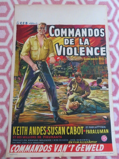 SURRENDER HELL! BELGIUM (21"x 14") POSTER KEITH ANDRE SUSAN CABOT 1959 Movie posters