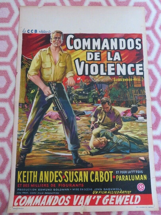 SURRENDER HELL! BELGIUM (21"x 14") POSTER KEITH ANDRE SUSAN CABOT 1959 Movie posters