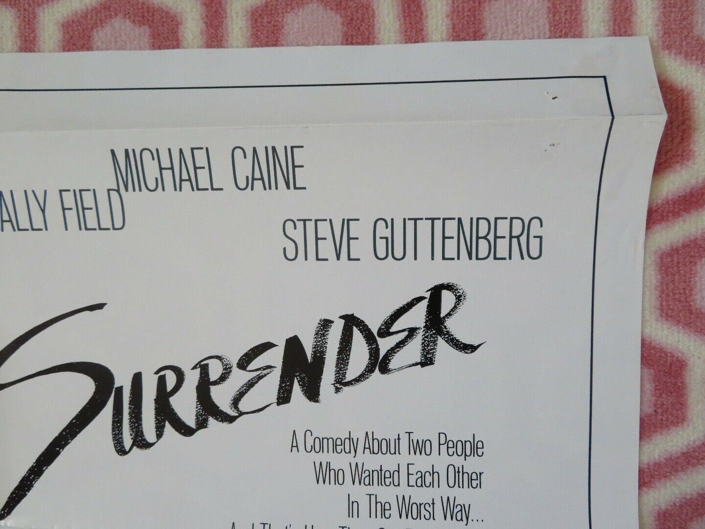 SURRENDER STYLE B US ONE SHEET POSTER MICHAEL CAINE SALLY FIELD 1987 Movie posters