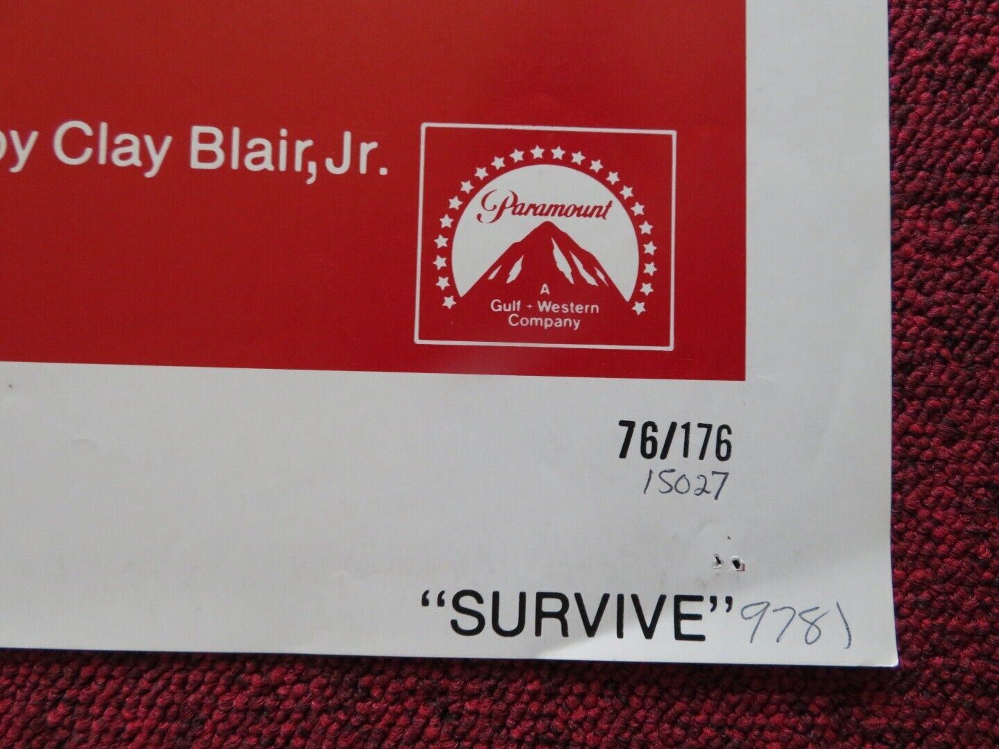 SURVIVE! US ONE SHEET POSTER HUGO STIGLITZ NORMA LAZARENO 1976 Movie posters