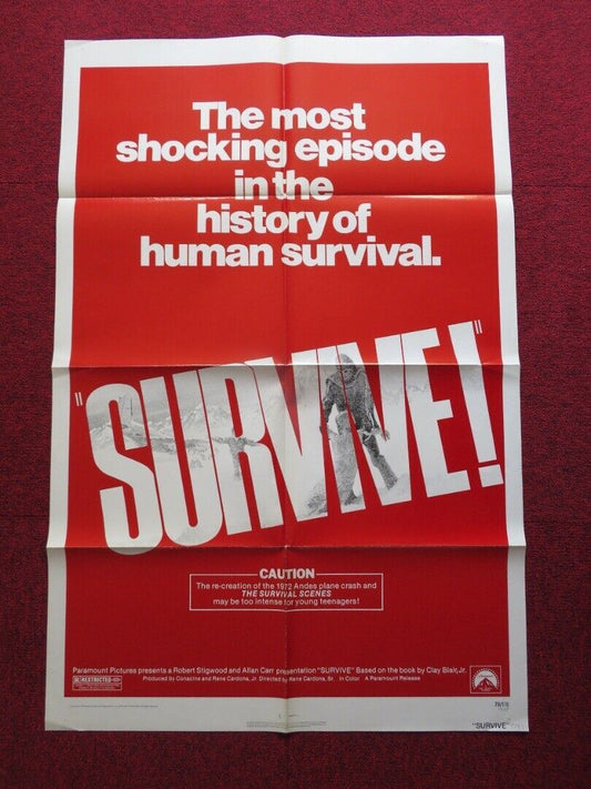 SURVIVE! US ONE SHEET POSTER HUGO STIGLITZ NORMA LAZARENO 1976 Movie posters