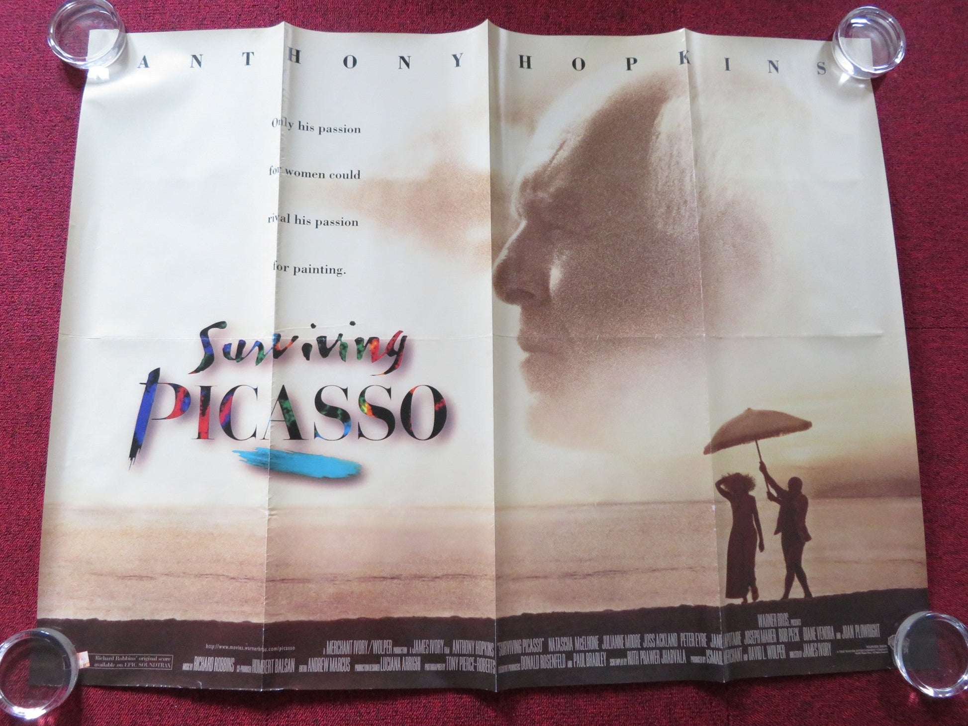 SURVIVING PICASSO UK QUAD ROLLED POSTER ANTHONY HOPKINS NASTASCHA MCELHONE 1996 Rendezvous Cinema Movie posters